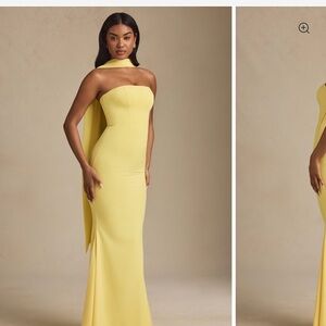 Oh Polly Strapless Yellow Dress
